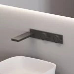 Grifería Strattos Monocomando a la pared titanio Ferretti