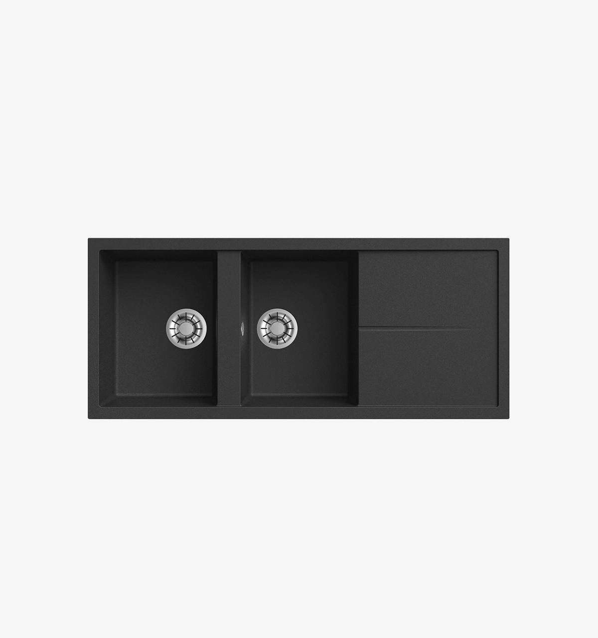 FA16150-lavadero-zeus-116.50-negro-mate Lavadero Zeus 116.50 Negro Mate C/Reb 2P + 1Esc 116x50x20cm - Image 1