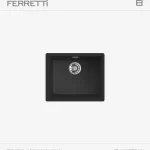 Lavadero Zeus Negro Mate c/1 poza empotrable con rebose 55.6×45.6×20 cm