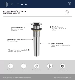 Desagüe Push Up Titan Helios s/Rebose Satinado - Image 2