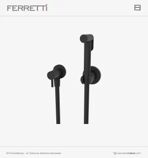 Holland Ducha Bidet Redonda con Válvula Triangular Negra