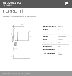 Zen Lavatorio Bajo Al Mueble Ferretti - Image 3