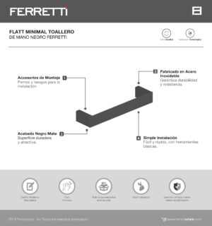 Toallero de Mano Flatt Minimal Negro - Image 2