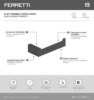 Porta Papel Flatt Minimal Negro - Image 2