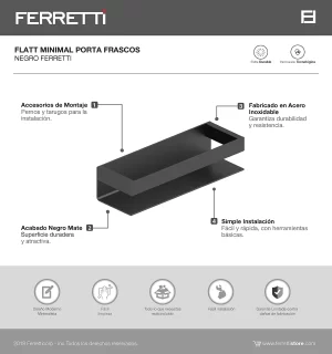 Porta Frascos Negro Flatt Minimal Ferretti - Image 2
