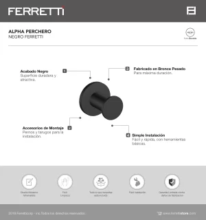 Alpha Perchero Negro Ferretti - Image 2