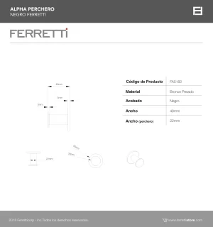 Alpha Perchero Negro Ferretti - Image 3