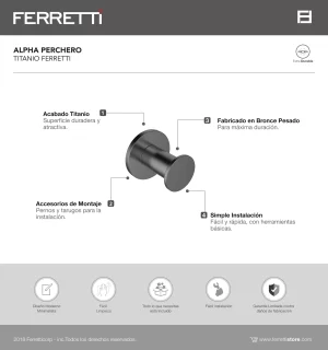 Alpha Perchero Titanio Ferretti - Image 2