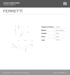 Alpha Porta papel Titanio Ferretti - Image 3
