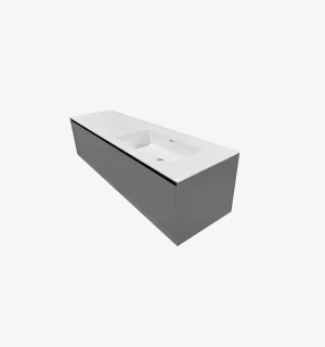 Mueble de Baño Kronos Dark Grey De 1200x470x410Mm con Tablero Matt Signature