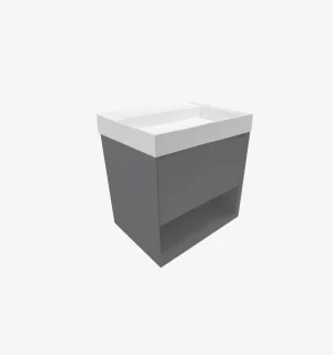 Mueble de Baño Kronos Dark Grey De 600x460x623Mm con Tablero Matt Signature