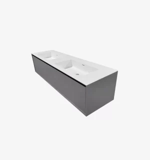 Mueble de Baño Kronos Dark Grey De 1600x470x410Mm con Tablero Matt Signature