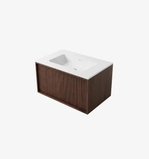 Mueble de Baño Strattos Nogal De 750x480x417Mm con Tablero Matt Signature