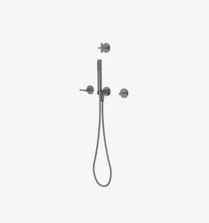 Axis Mezcladora de Ducha con Desviador y Ducha de Mano Titanio Ferretti