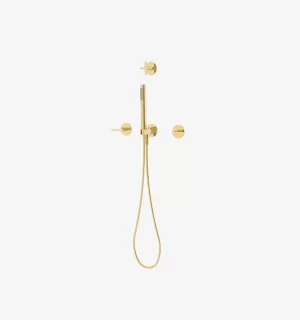 Axis Mezcladora de Ducha Con Desviador y Ducha de Mano Dorada Brillante Ferretti