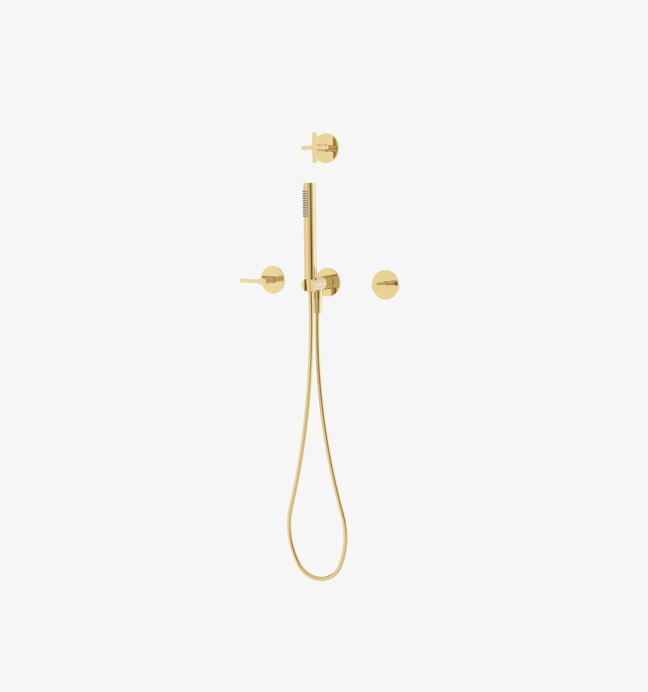 FA5177-griferia-1 Axis Mezcladora de Ducha Con Desviador y Ducha de Mano Dorada Brillante Ferretti - Image 1