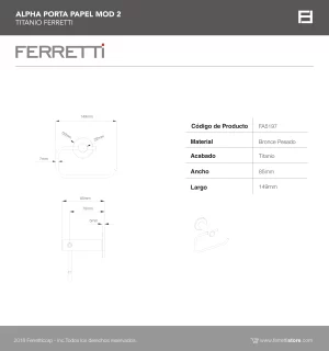 Alpha Porta papel Mod 2 Titanio Ferretti - Image 3