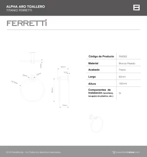 Alpha Aro Toallero Titanio Ferretti - Image 3