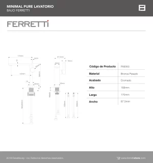 Minimal Pure Lavatorio Bajo Ferretti - Image 3