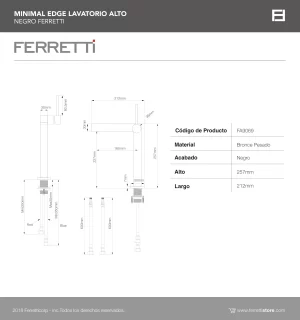 Minimal Edge Lavatorio Alto Negro Ferretti - Image 3