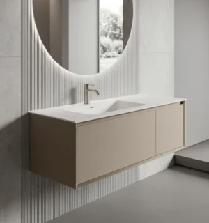 Mueble de Baño Kronos Latte de 1200x470x410Mm con Tablero Matt Signature