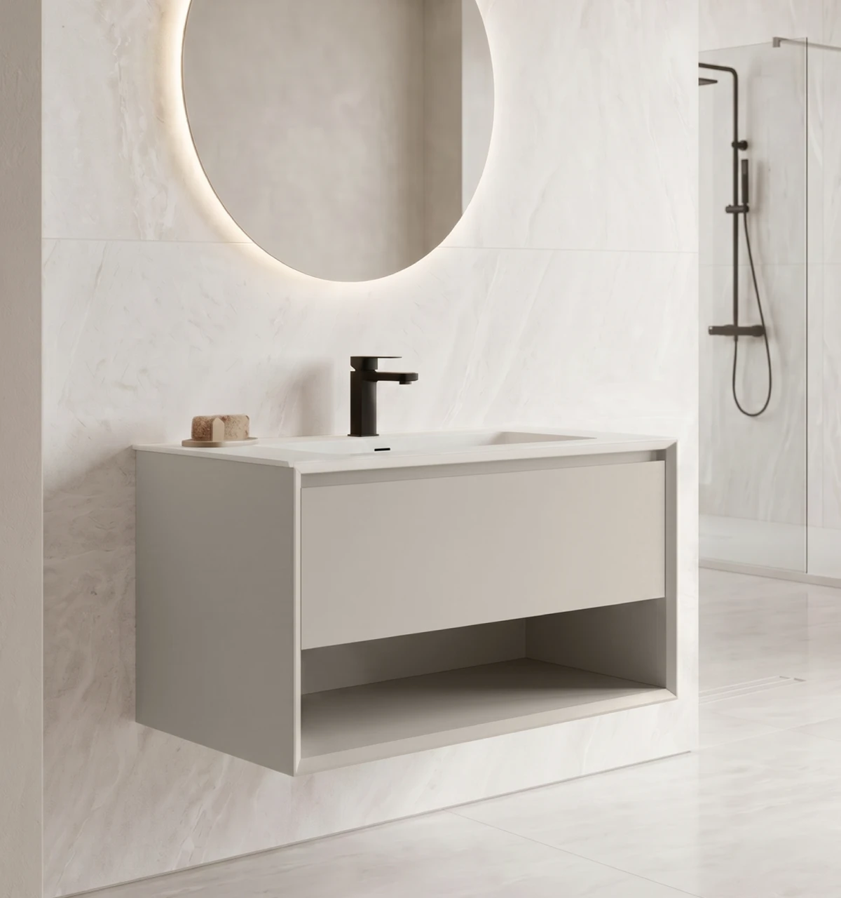 portada-mueble-FA12783 Mueble de Baño Kronos Latte De 800x470x510Mm con Tablero Matt Signature - Image 1