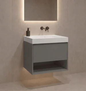 Mueble de Baño Kronos Dark Grey De 600x460x623Mm con Tablero Matt Signature