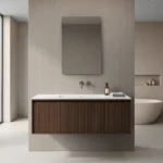 Mueble de Baño Strattos Nogal De 1200x480x419Mm con Tablero Matt Signature