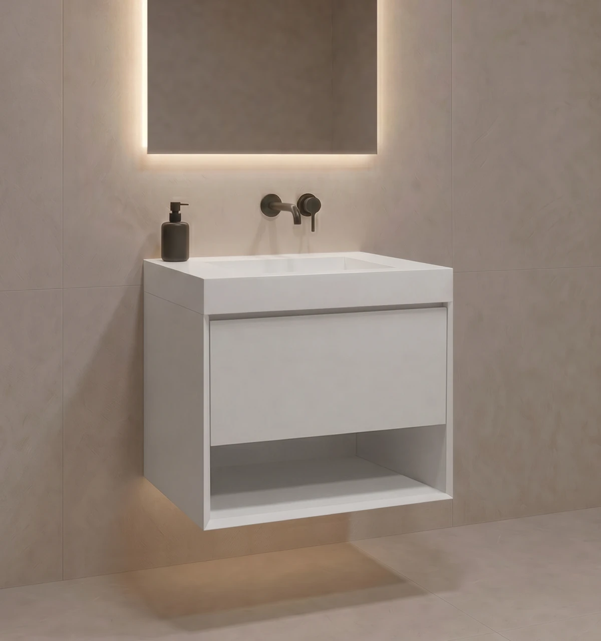 portada-mueble-FA12863 Mueble de Baño Kronos Blanco De 600x460x623Mm con Tablero Matt Signature - Image 1