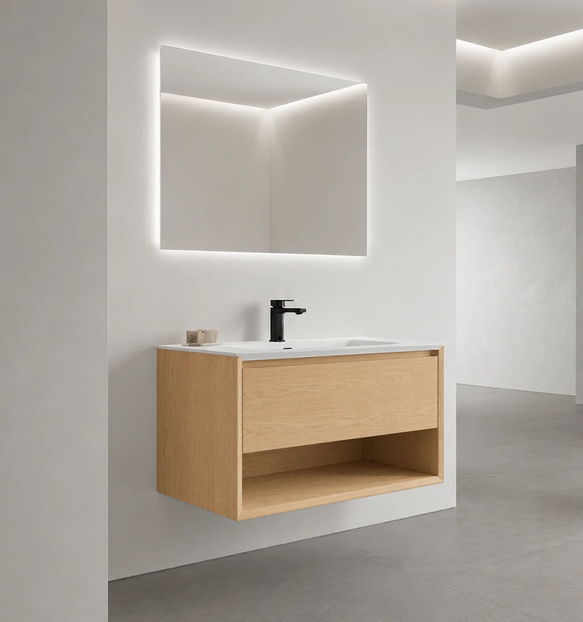 portada-mueble-FA12867 Mueble de Baño Kronos Roble De 800x470x510Mm con Tablero Matt Signature - Image 1